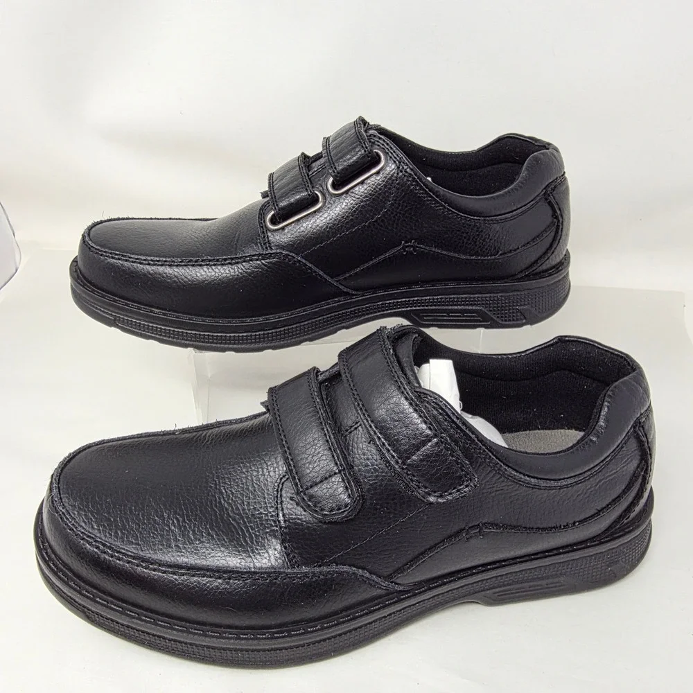 Dr. Scholls Matt Oxford Mens 9.5 Advanced Comfort Black Leather Strap Shoes Good